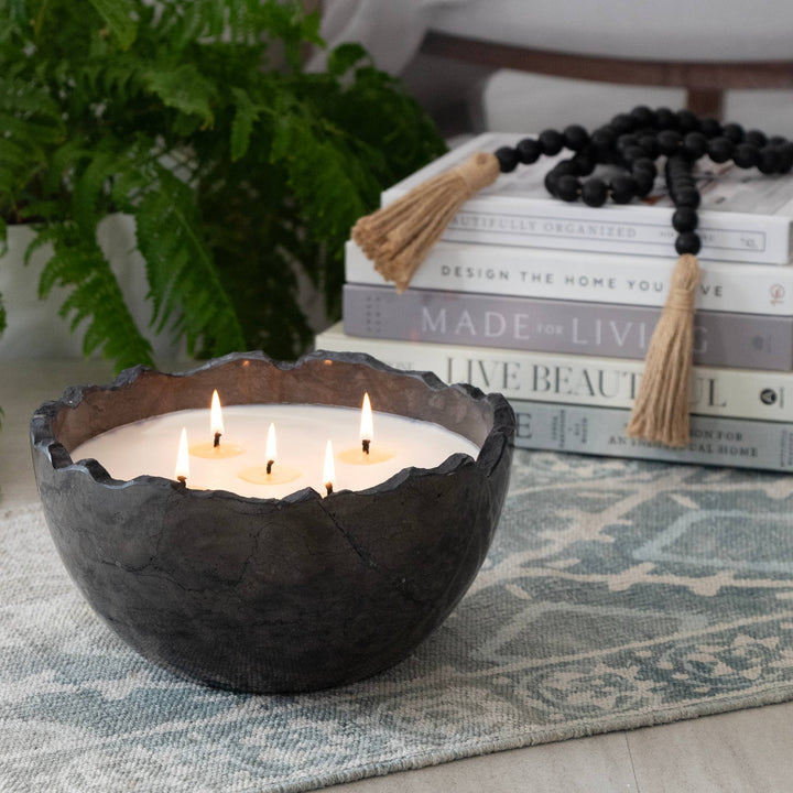 Large Andesite Bowl Candle in Palo Santo Fragrance