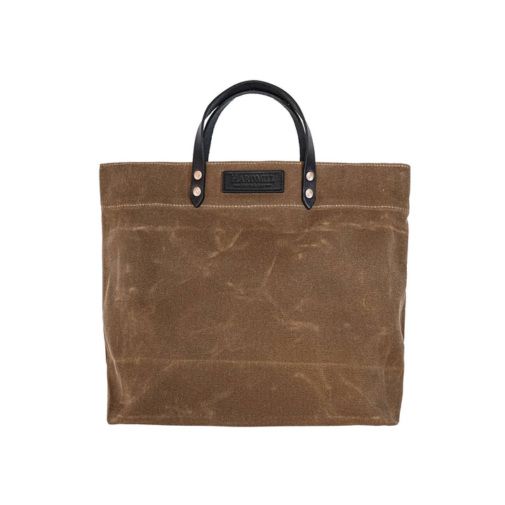 Waxed Canvas Grocery Tote: Black