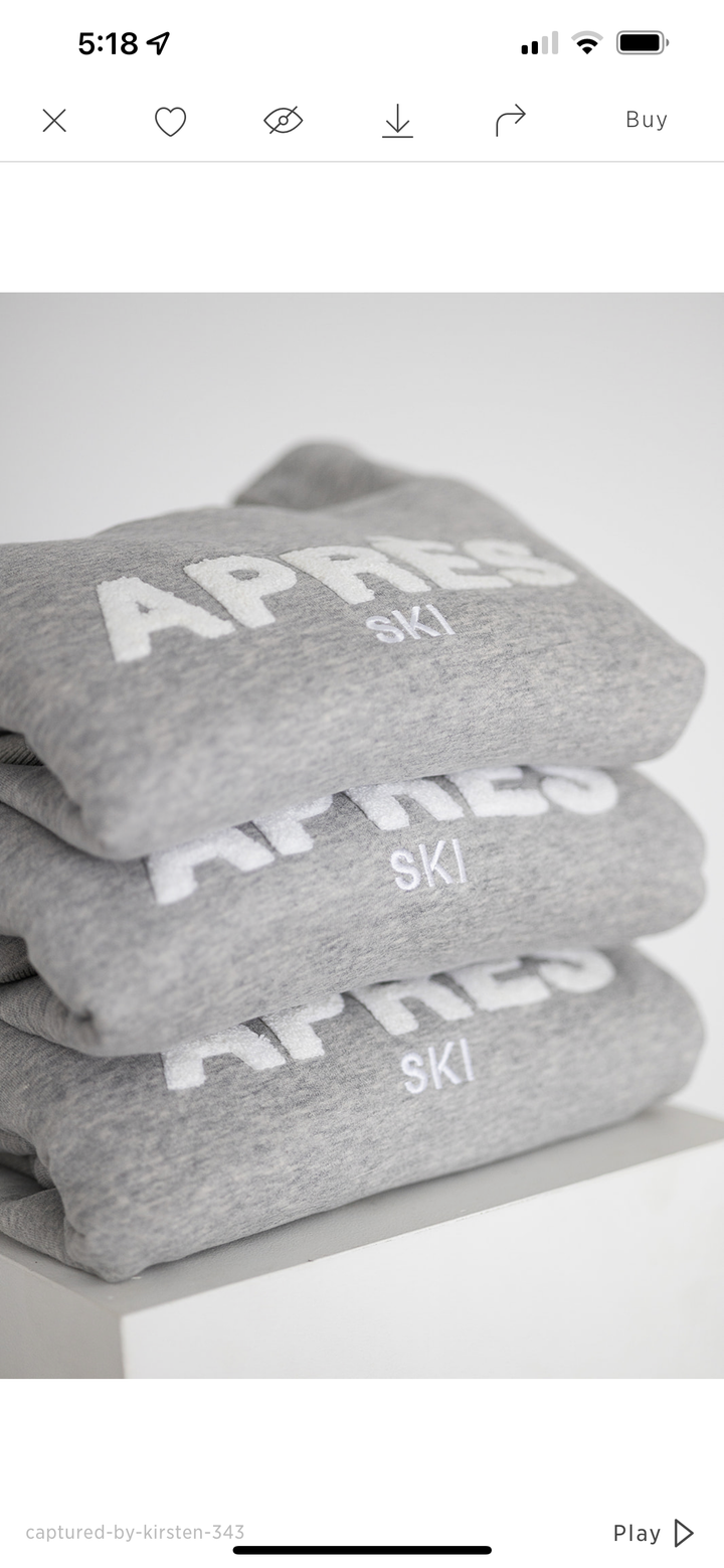 Après Ski Crewneck — Grey: XS