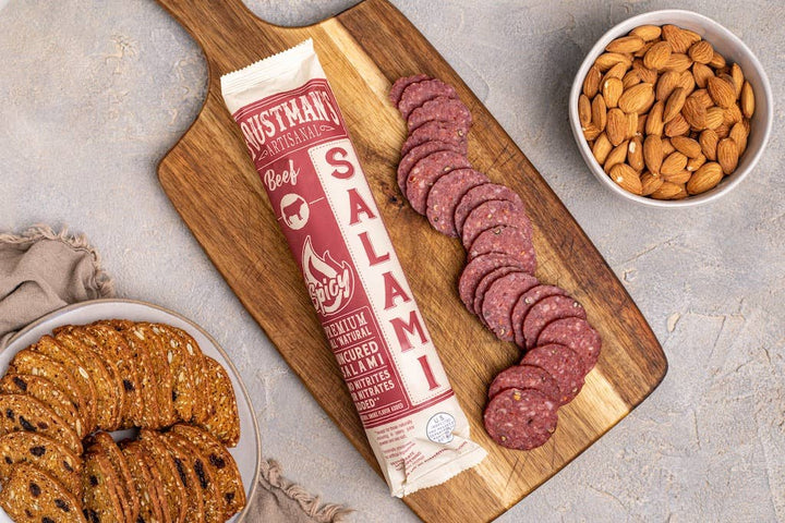 SPICY BEEF SALAMI | FOUSTMAN'S ALL-NATURAL UNCURED SALAMI