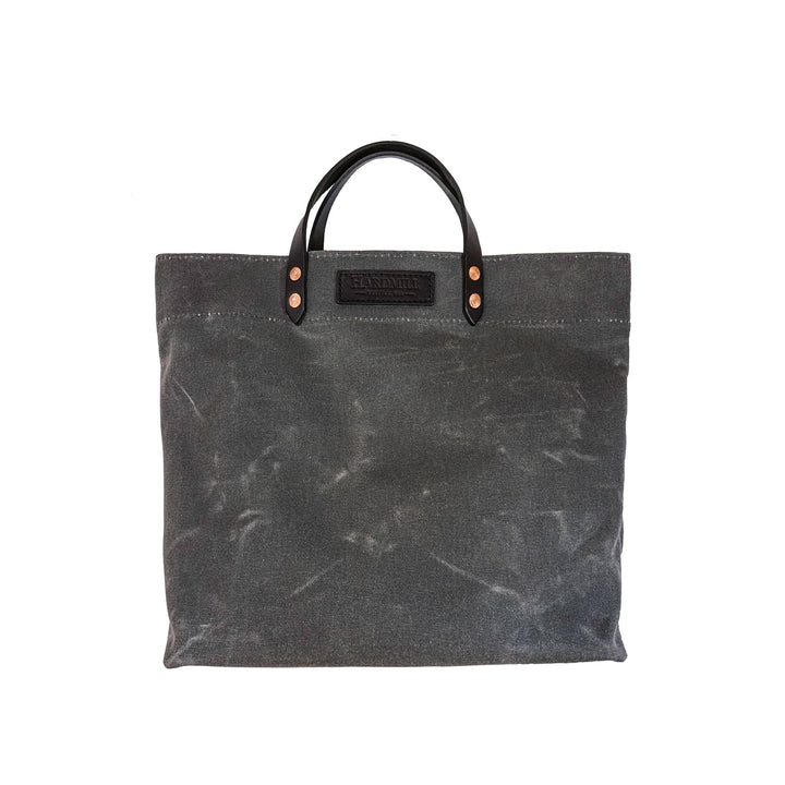 Waxed Canvas Grocery Tote: Charcoal