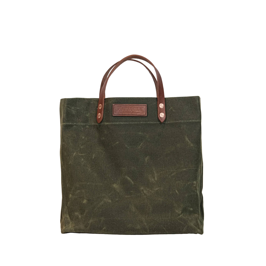 Waxed Canvas Grocery Tote: Charcoal