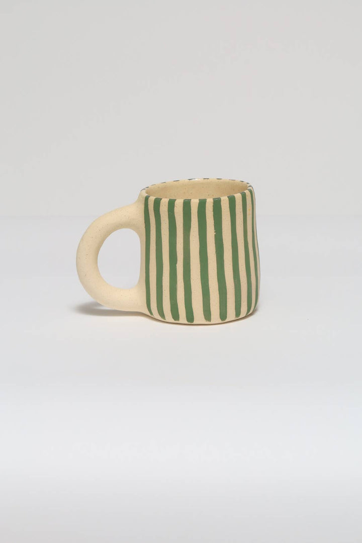 Squished Striped vase: Green / Small