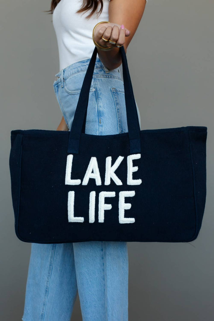 Navy Lake Life Tote