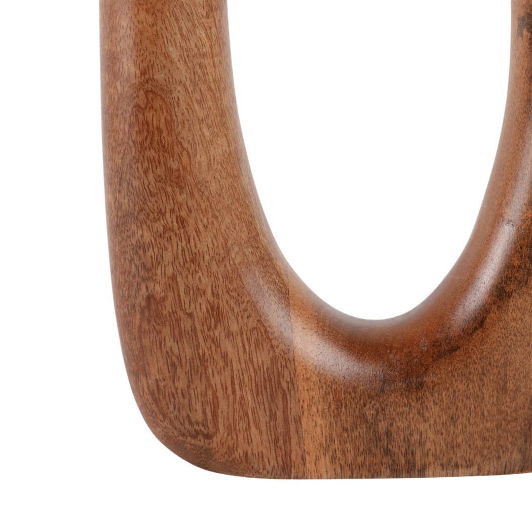 Brown 14x7 in. Wooden Casual Novelty Open Cut-Out Vase