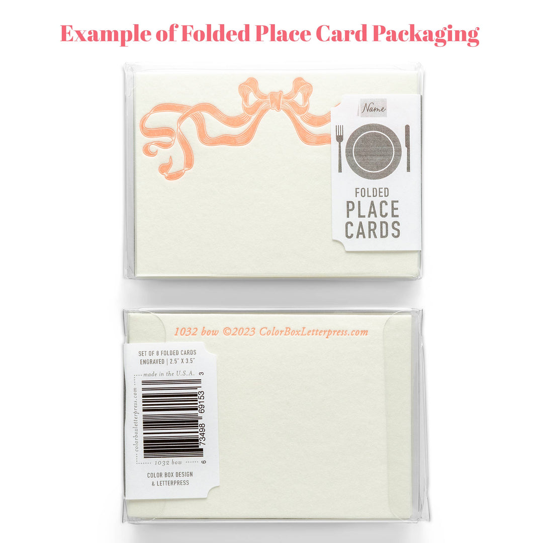 Folded Place Cards | Candy Cane | Christmas Holiday