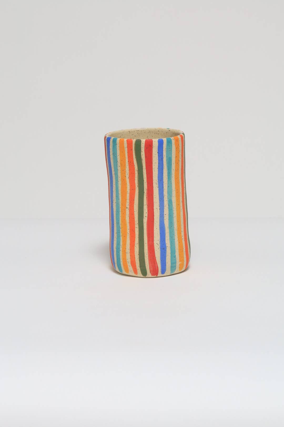 Striped vase : White rainbow / Large