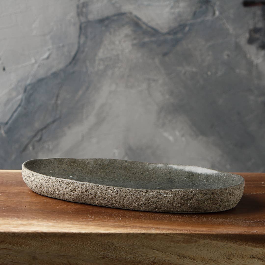 River Stone Dish: Medium 8-10"W