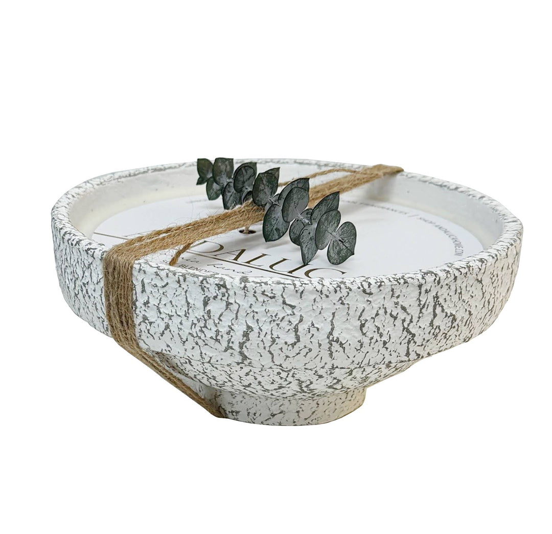 Rustic Earthenware Pedestal Candle: Cassis Vanilla Fragrance