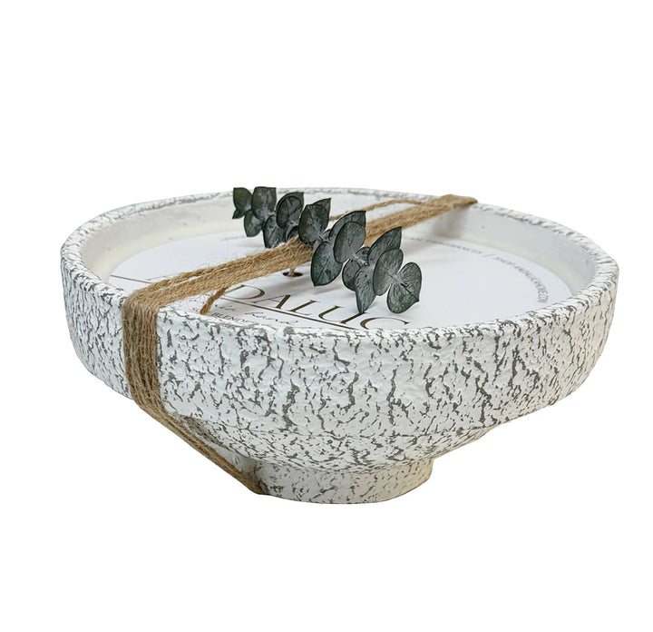 Rustic Earthenware Pedestal Candle: Cassis Vanilla Fragrance