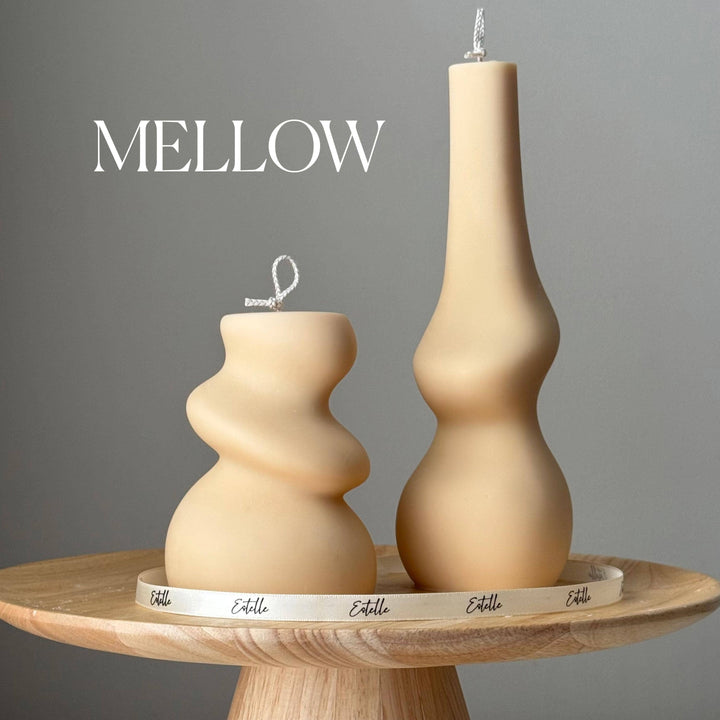 Irregular Pillar Candle Duo: Cream / Unscented