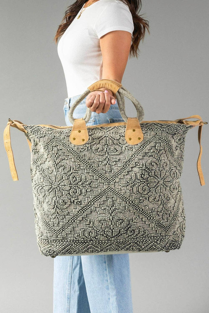 Sage Vintage Inspired Textured Tote