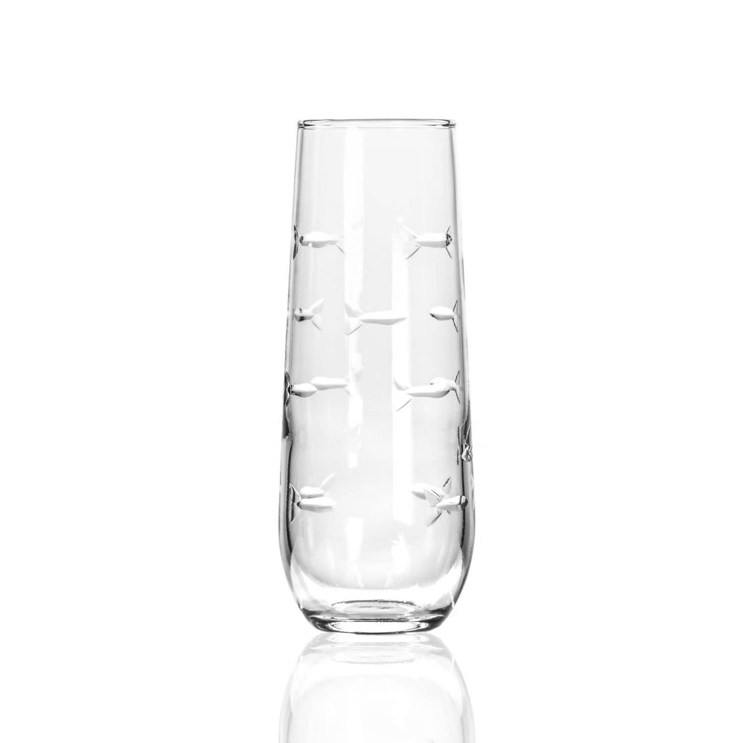 School of Fish 8.5oz Stemless Champagne Flute (set of 2)