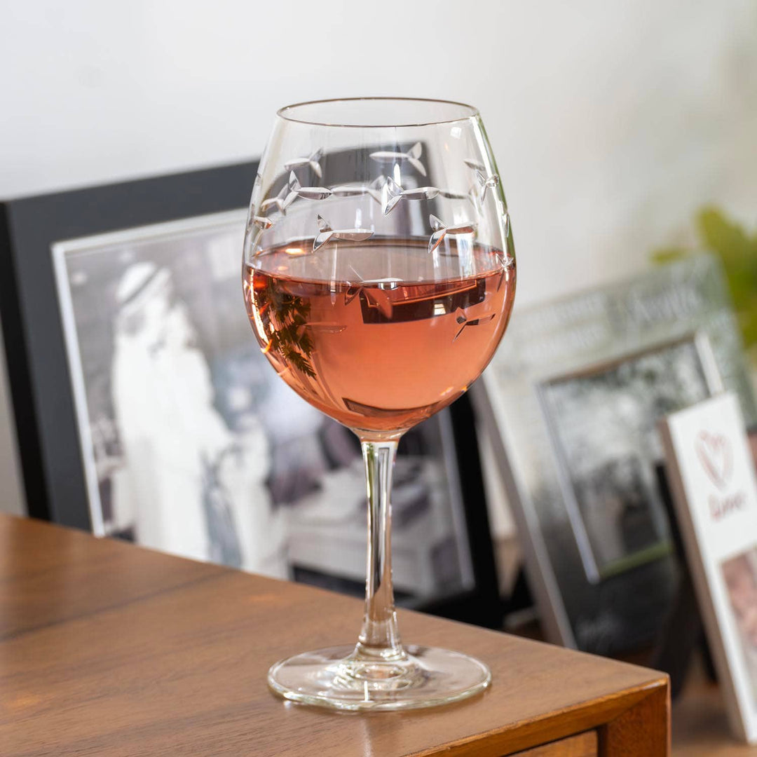 School of Fish 18oz Balloon Red Wine Glass: Set of 2