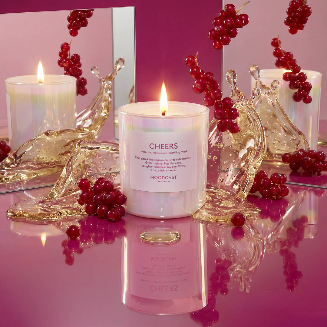 Seasonal Candle - Pearlescent - Cheers - 8 oz Glass Jar