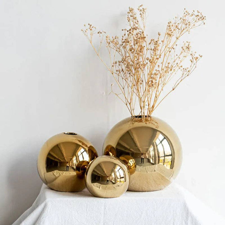 Gold Ball Vases 4.5"