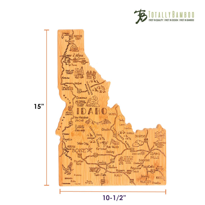 Destination Idaho Cutting Board with Engraved Artwork
