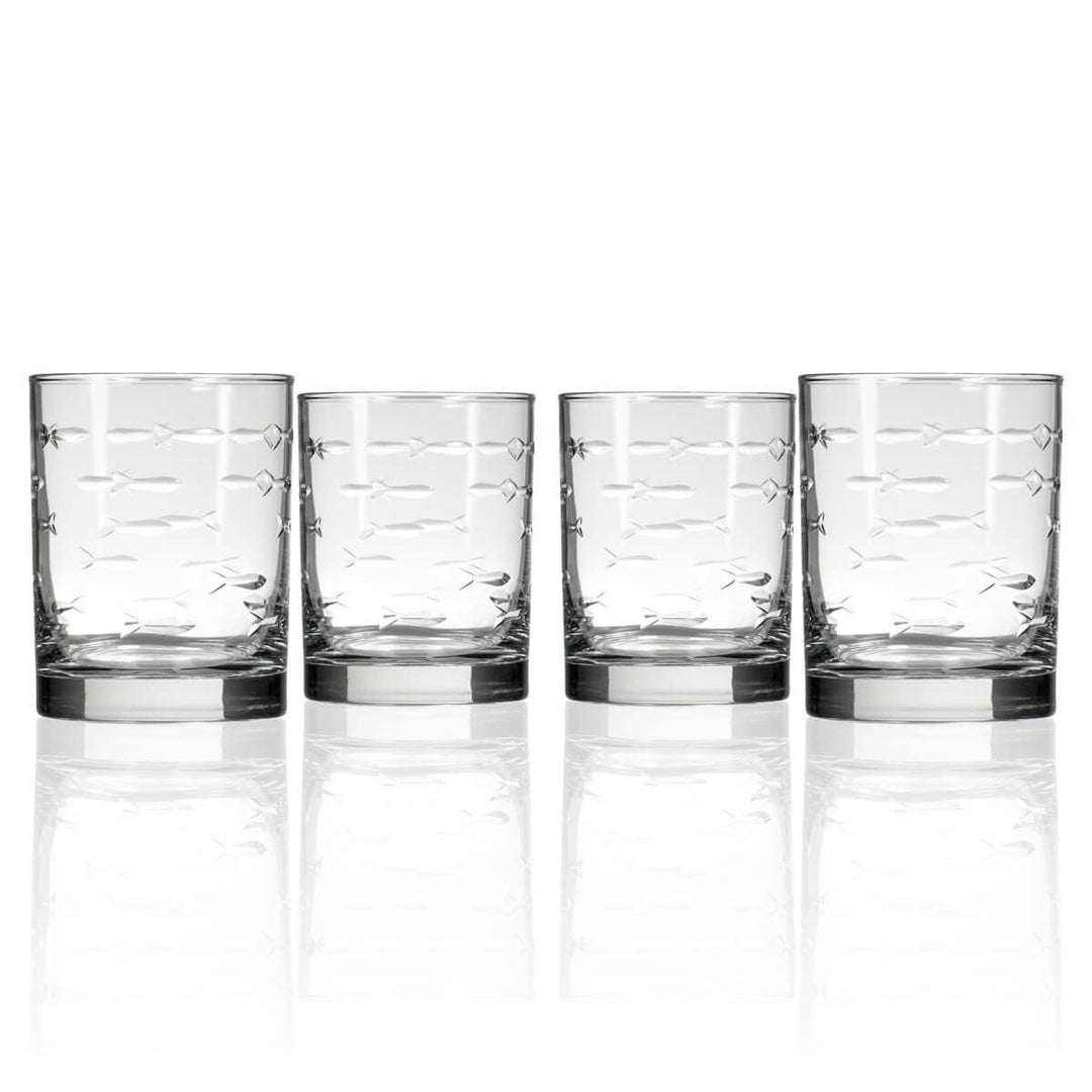 School of Fish Double Old Fashioned Glass 13oz (Set of 2)