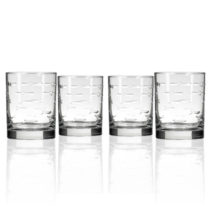 School of Fish Double Old Fashioned Glass 13oz (Set of 2)