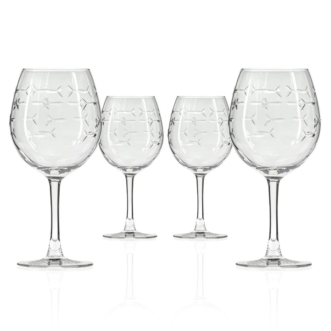School of Fish 18oz Balloon Red Wine Glass: Set of 2