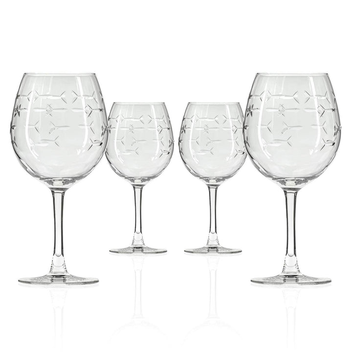 School of Fish 18oz Balloon Red Wine Glass: Set of 2
