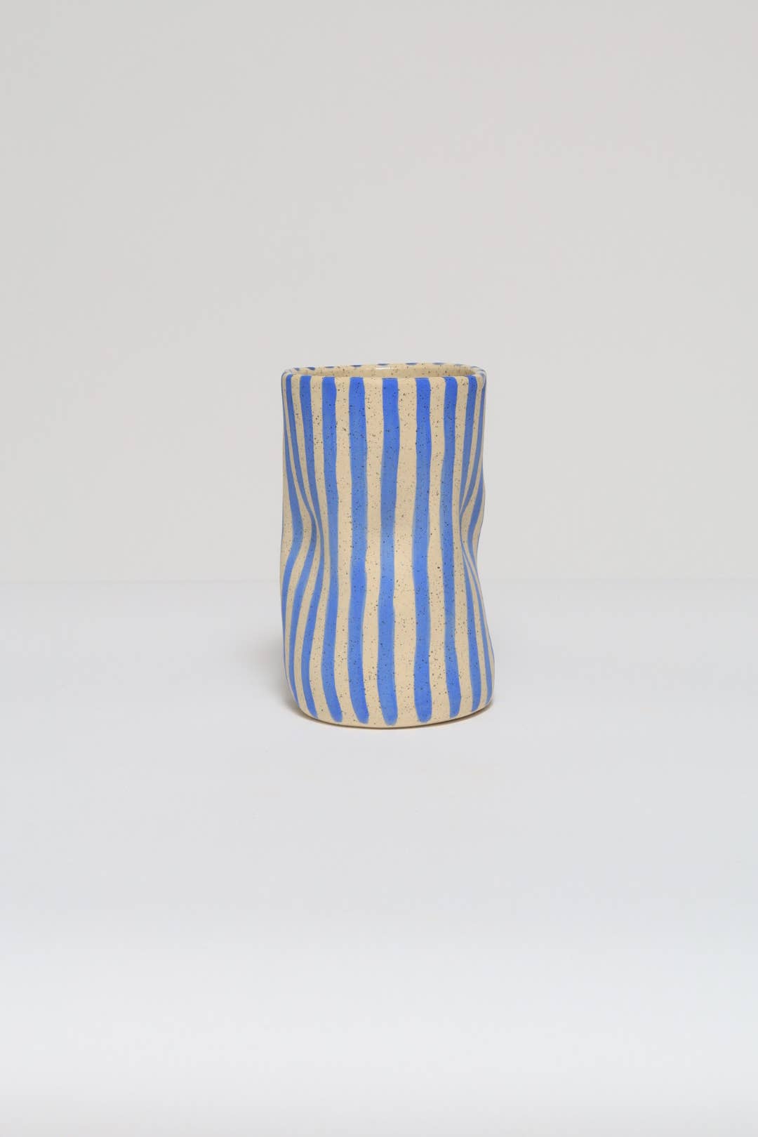 Squished Striped vase: Yellow / Medium