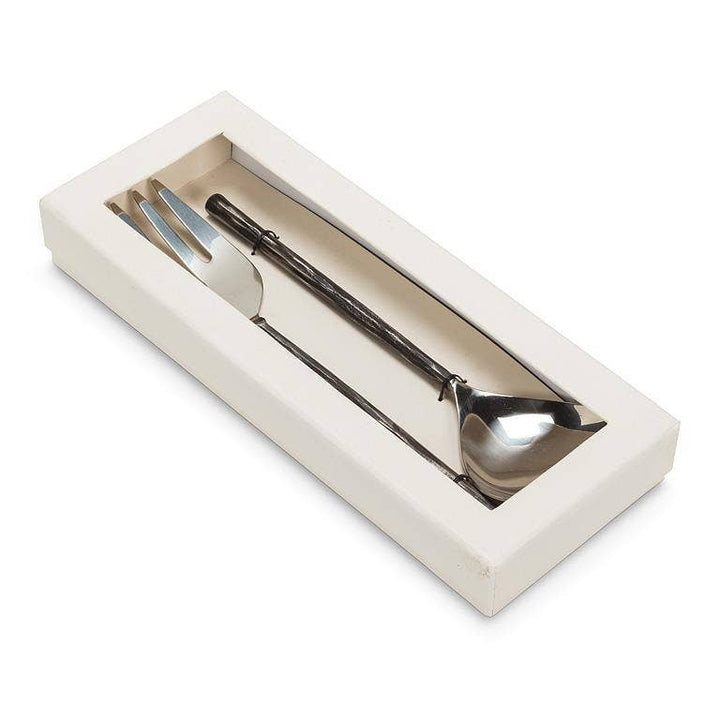 Rustic Black Salad Servers-11"L