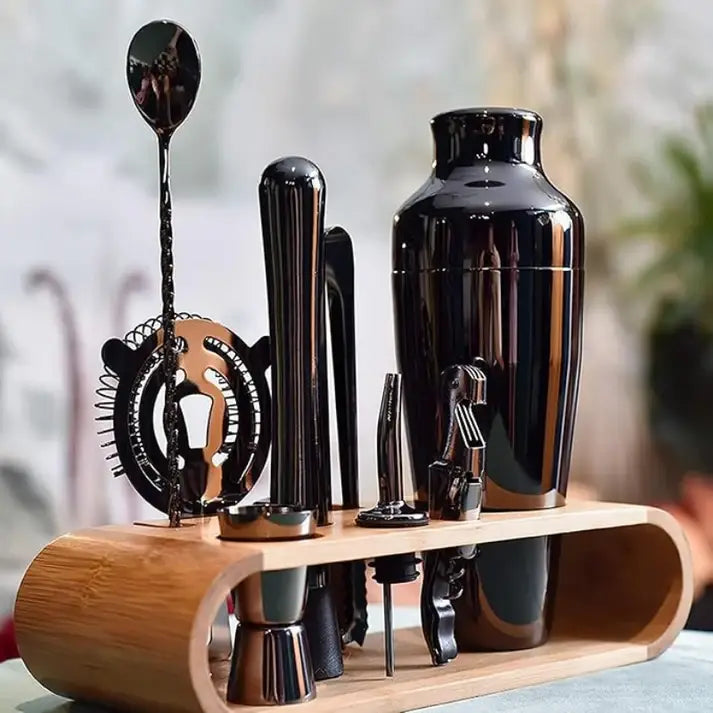 10-piece Cocktail Bar Set: Gunmetal Black