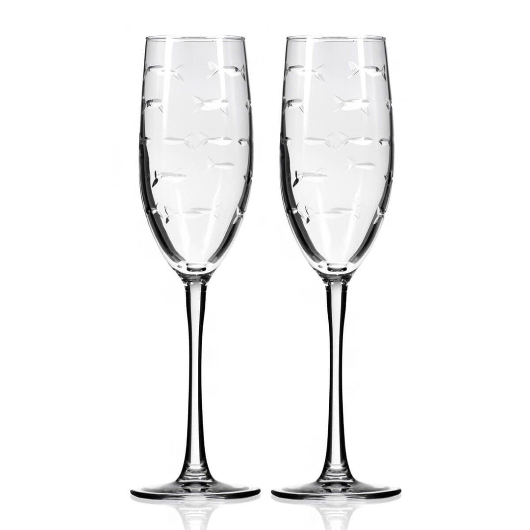 School of Fish Champagne Flute 8oz (set of 2)