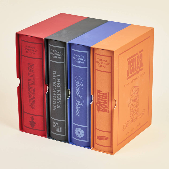 4-Pack Vintage Bookshelf Assortment of Classic Board Games