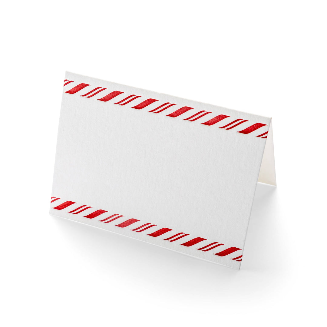 Folded Place Cards | Candy Cane | Christmas Holiday