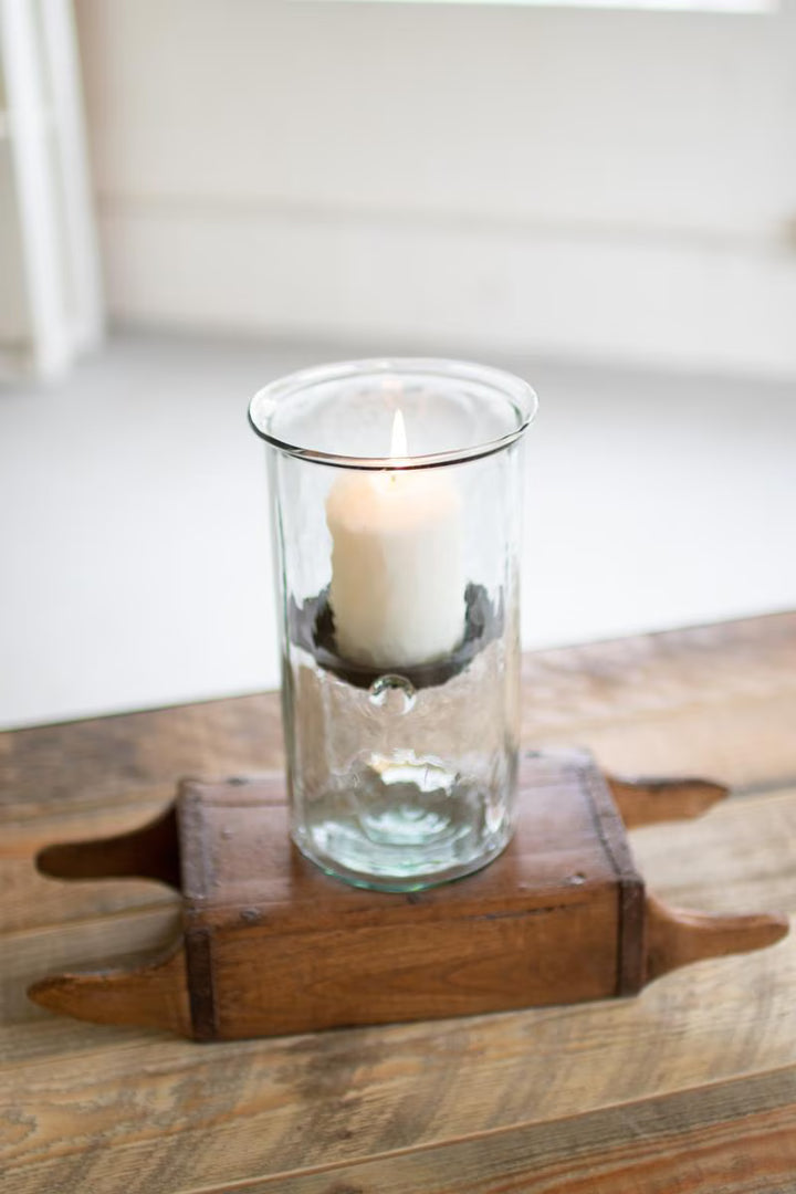 Mini Glass Candle Cylinders with Rustic Insert / Medium