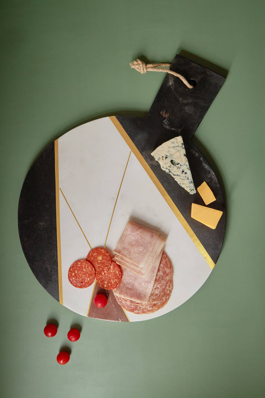 Sardinia Marble & Gold Cheese Board - 16" L x 12" W