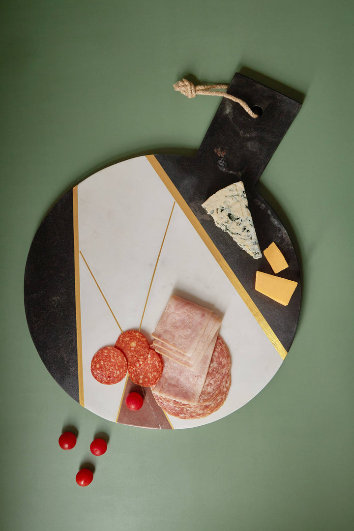 Sardinia Marble & Gold Cheese Board - 16" L x 12" W