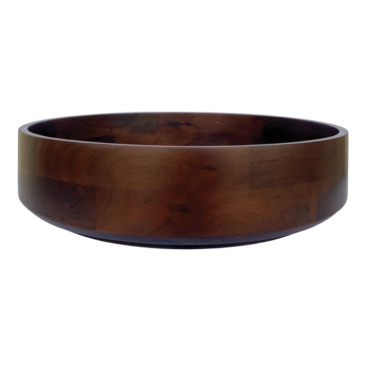 Acacia Wood Serving Bowl, Walnut Finish