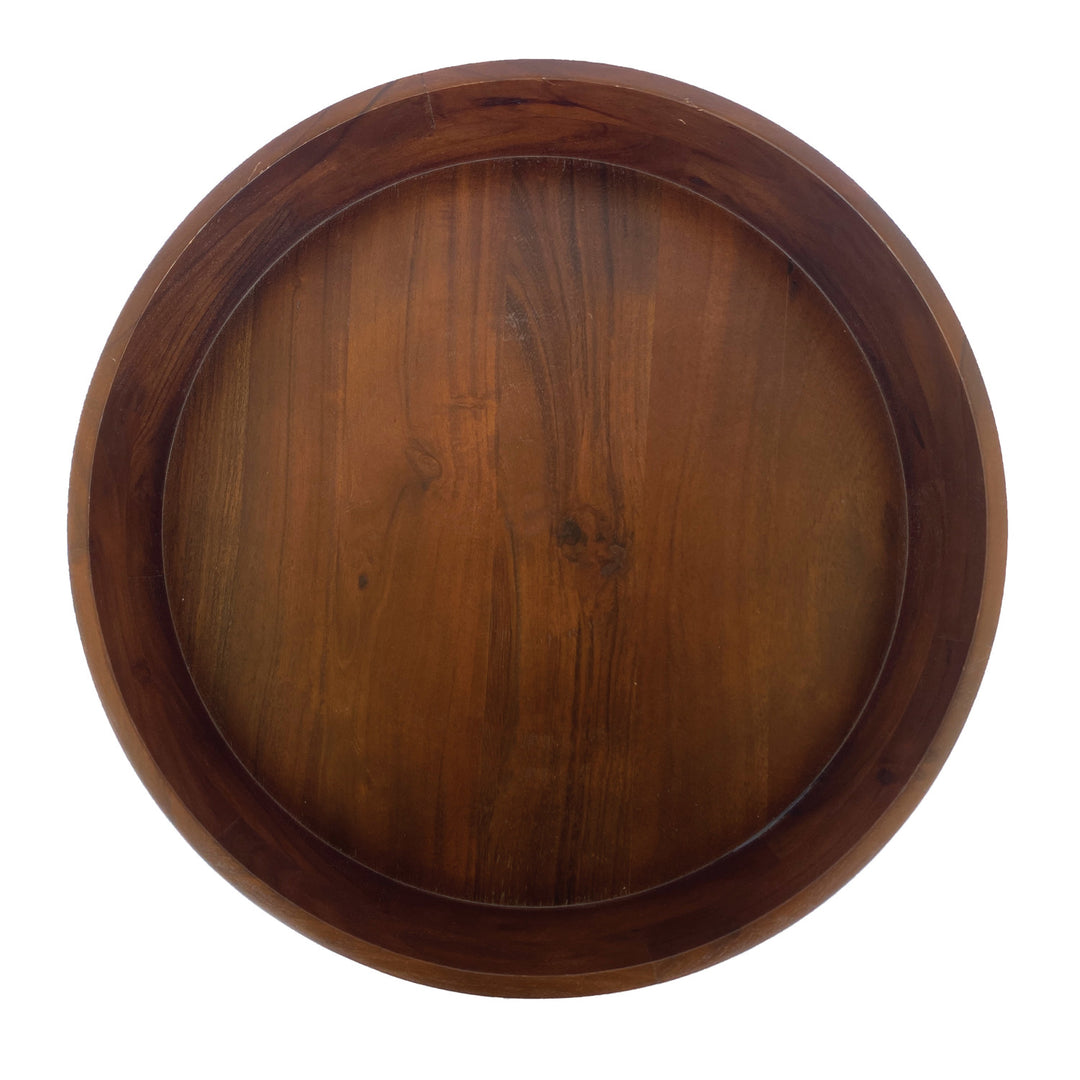 Acacia Wood Serving Bowl, Walnut Finish