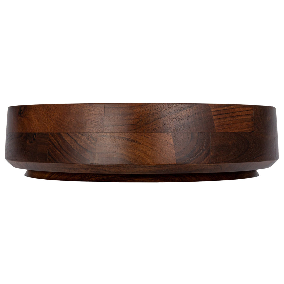 Acacia Wood Serving Bowl, Walnut Finish