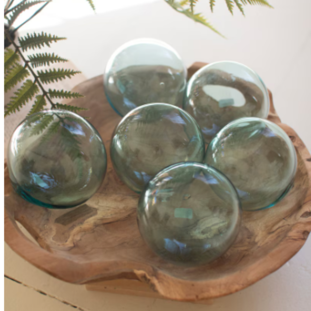 Recycled Clear Glass Ball 4"