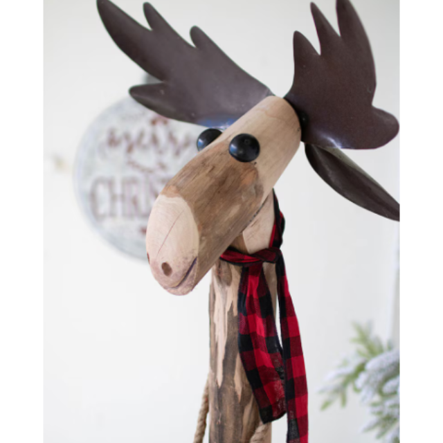 Recycled Wood and Iron Moose