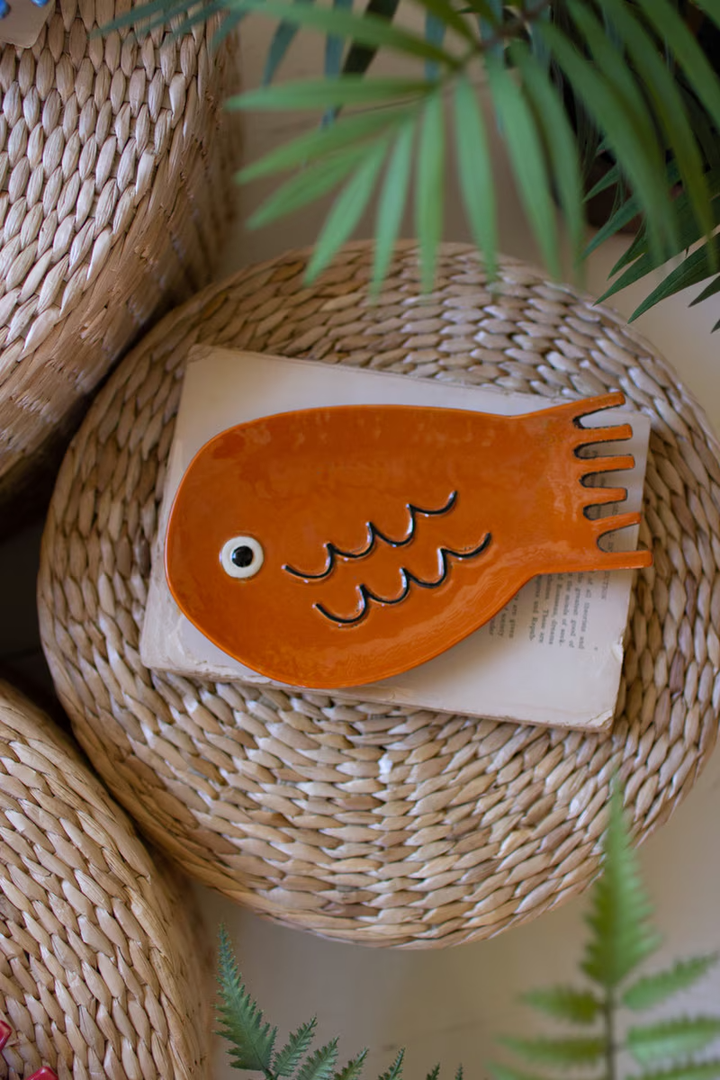 Set of 6 Ceramic Fish Plates