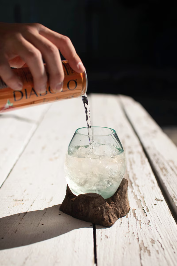 Small Blown Glass Bowl on Driftwood Base