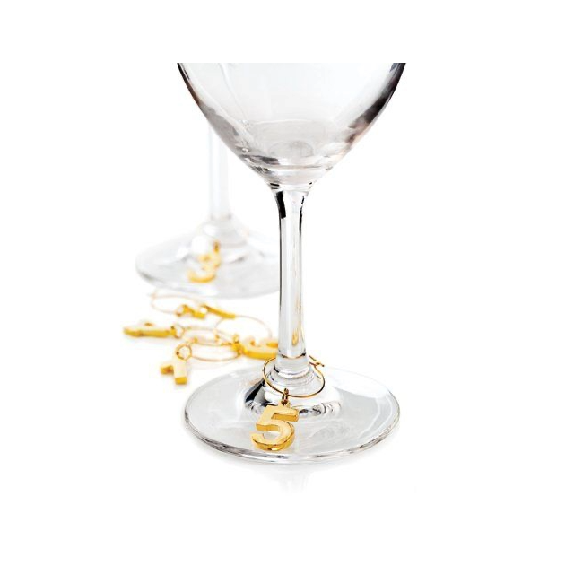 Gold Plated Numbers Wine Charms