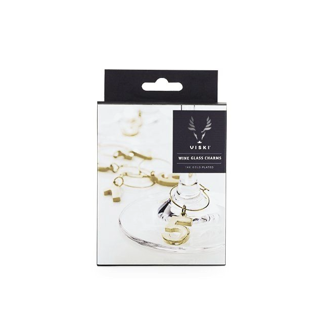 Gold Plated Numbers Wine Charms