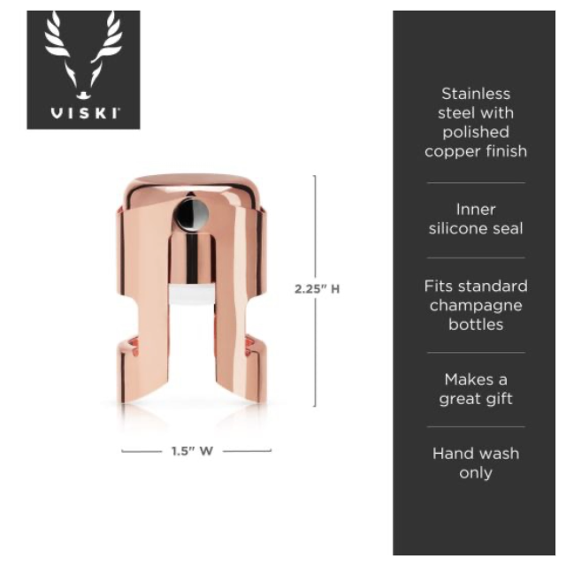 Viski Copper Champagne Stopper