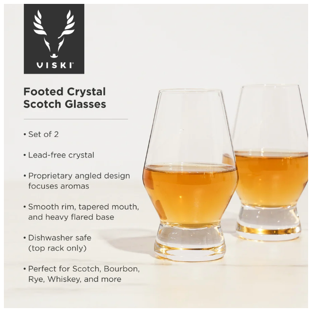 Footed Crystal Scotch Glass (set of 2)