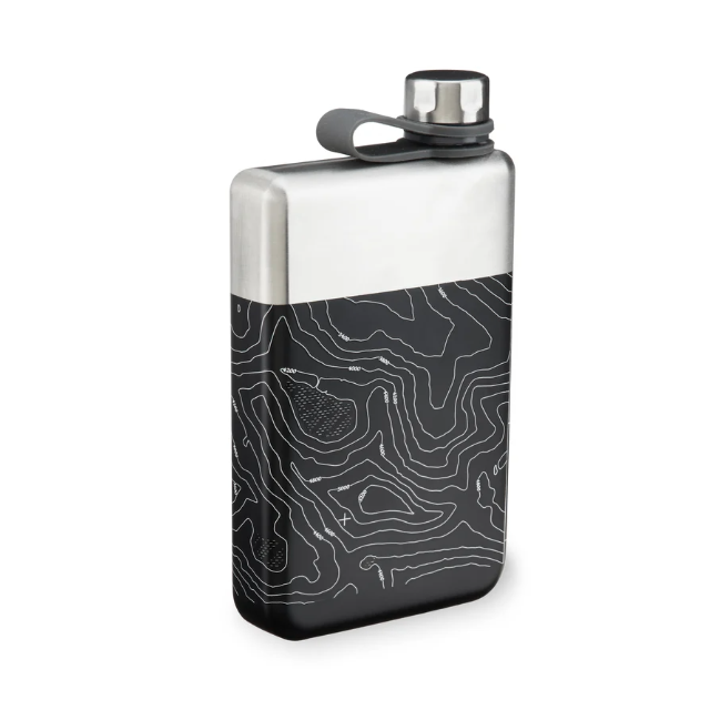 Topographic 8 oz Stainless Steel Flask