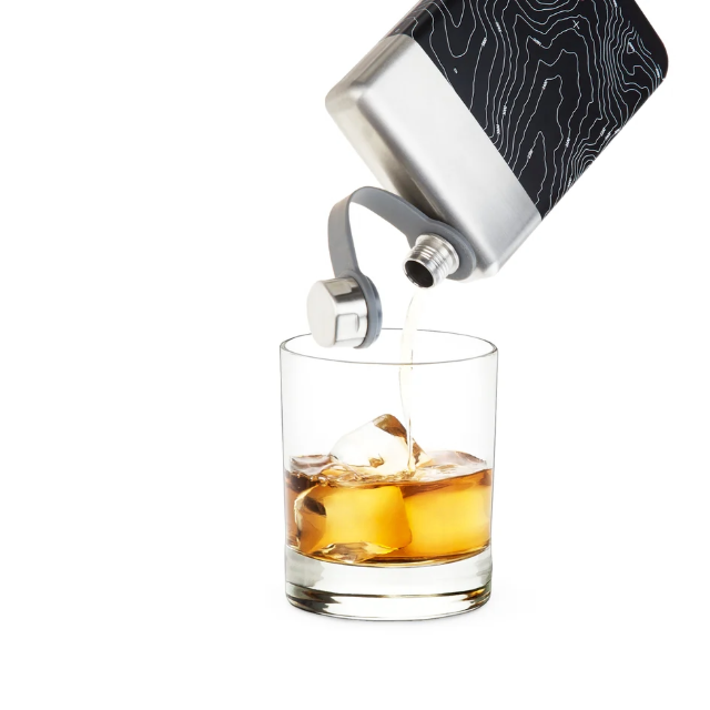 Topographic 8 oz Stainless Steel Flask