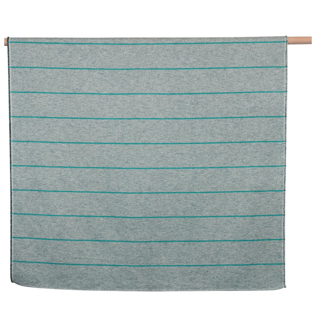 Luca Cotton Throw w/Stripes Mint Green