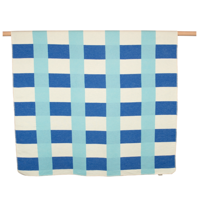 NOVA Bloc Grid Throw Blue