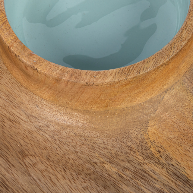 Mango Wood Lazy Susan Server w/enameled center